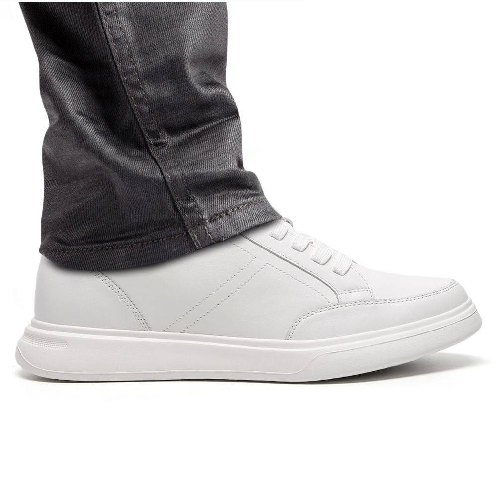 7cm Height boosting All White Casual Sneakers
