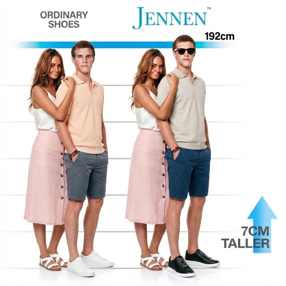 Mr. Federer 7cm | 2.8 inches Timeless Black Elevated Casual Shoes