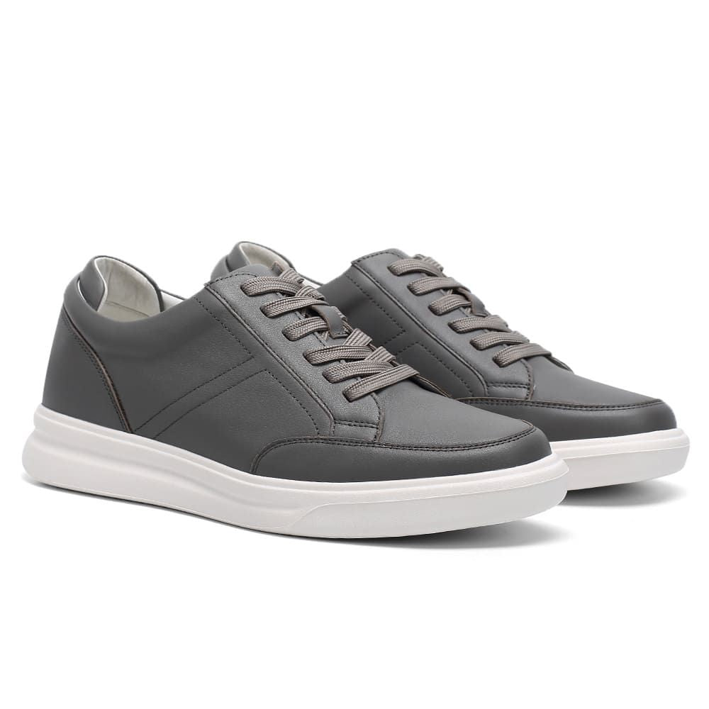 Stylish elevator sneakers in colour dark grey for jeans and casual outfits
