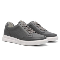 Stylish elevator sneakers in colour dark grey for jeans and casual outfits