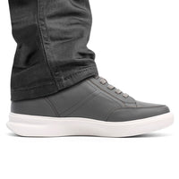 Casual Dark Grey Elevator shoes with discreet 7cm heel