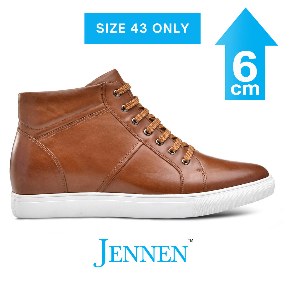 Mr. Gasser Brown 6cm | 2.4 inches Taller Elevator High Top Sneaker Boots
