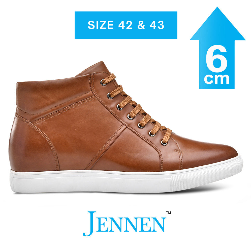 Mr. Gasser Brown 6cm | 2.4 inches Taller Elevator High Top Sneaker Boots