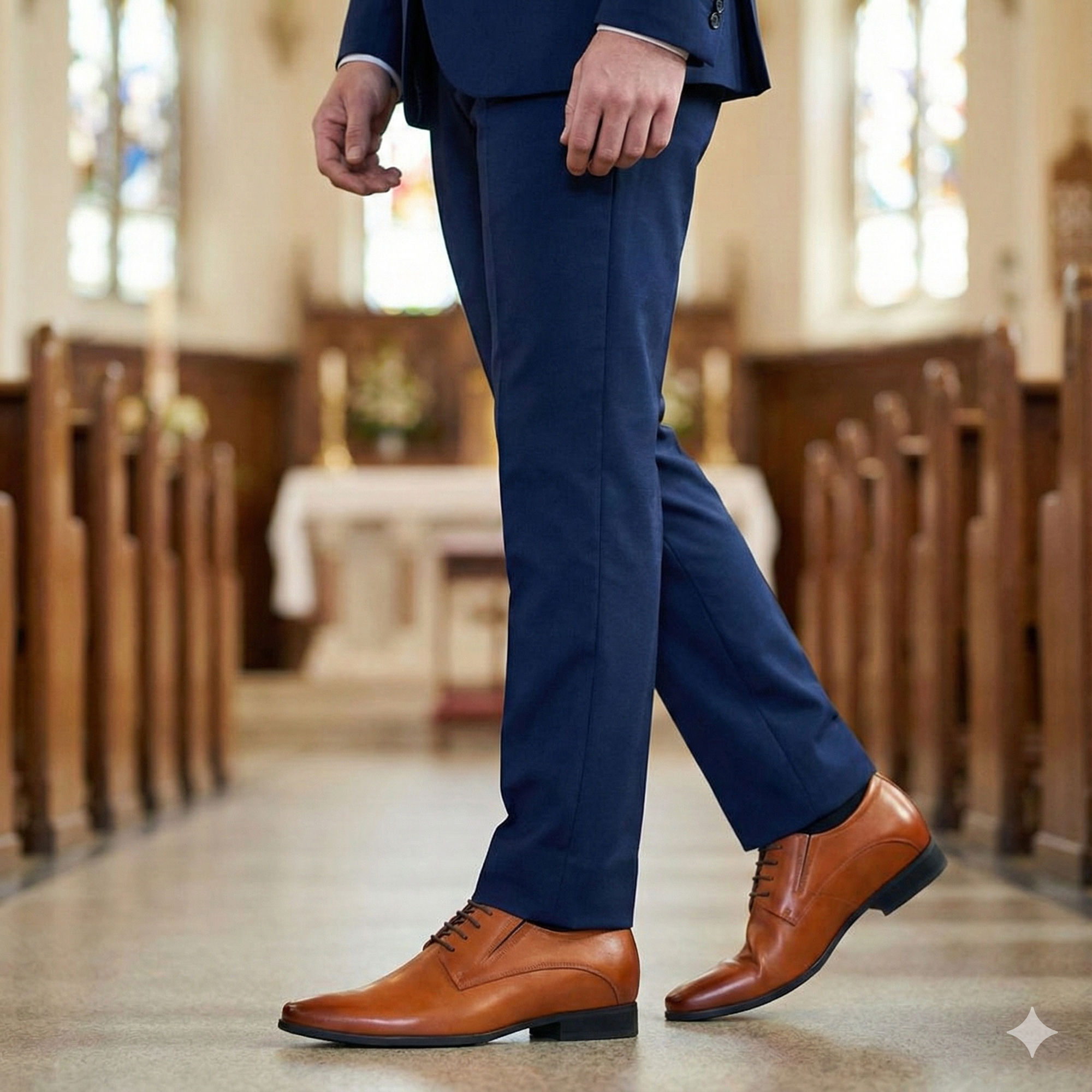 Mr. Parkinson Tan 8cm | Executive Elevator Formal Shoes (3.2")