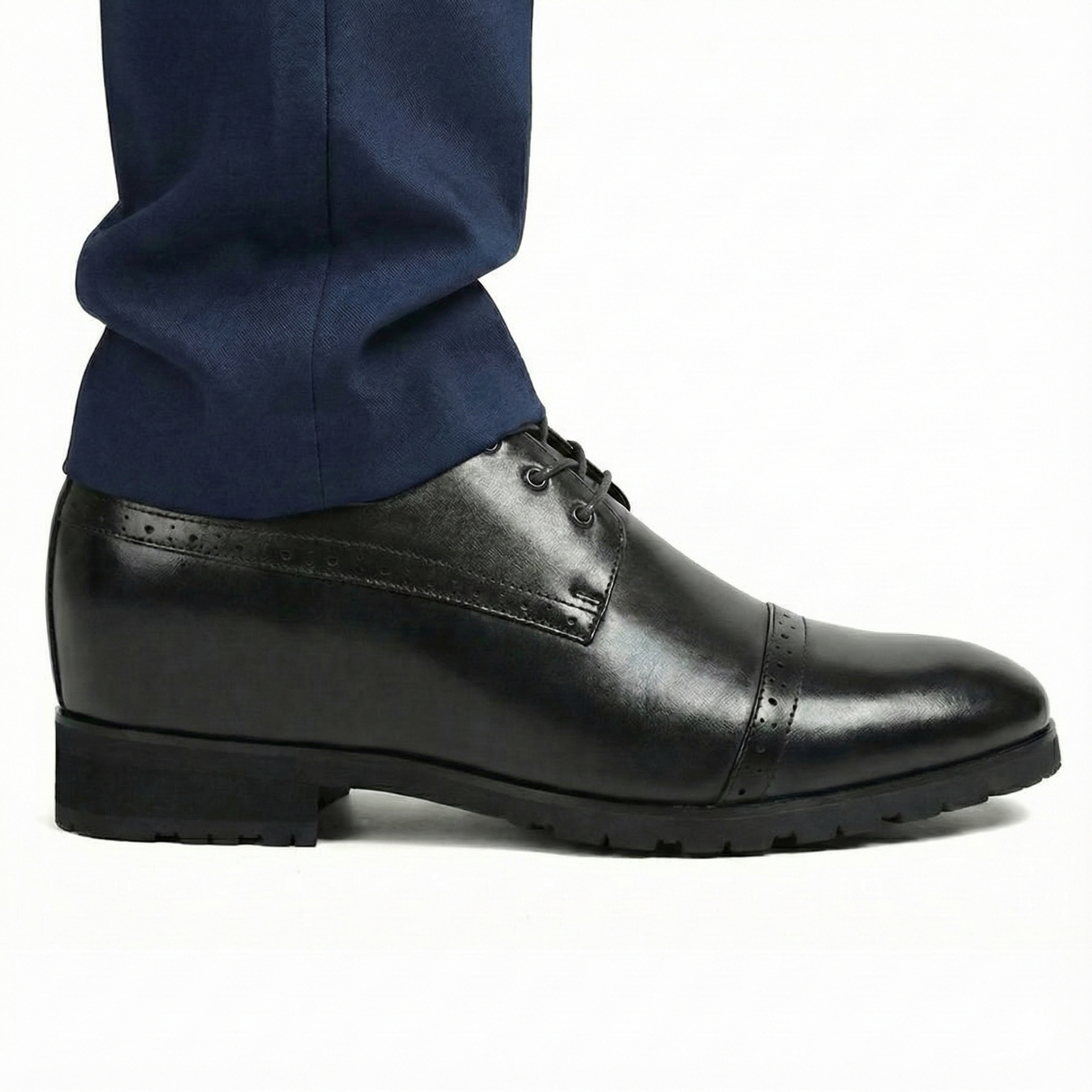 Mr. Varma Black 10cm | Executive Height-Boosting Formal Shoes (4")