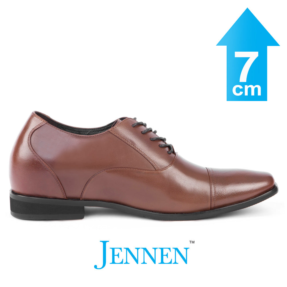 Mr. Gershwin Vegan Brown | 7cm Height Increasing Elevator Wedding Shoes