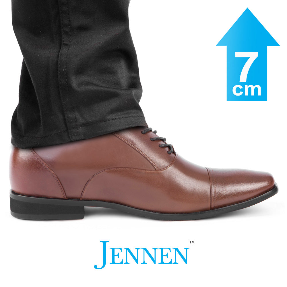 Mr. Gershwin Vegan Brown | 7cm Height Increasing Elevator Wedding Shoes