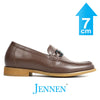 Mr. Gibson 7cm | 2.8 inches Stylish Slip On Brown Leather Elevator Shoes