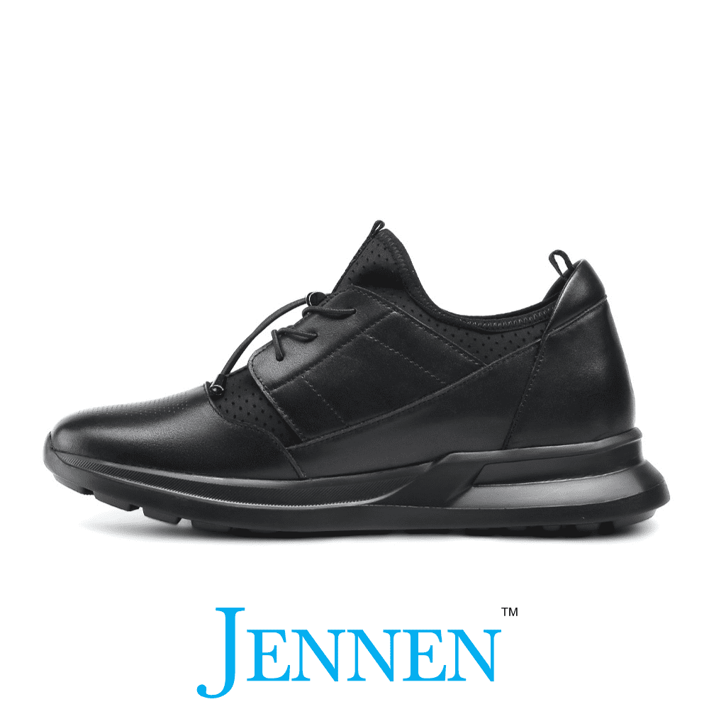 Mr. Joe 8cm | 3.2 inches Casual Lace Up Black Elevator Shoes for Men