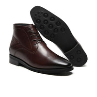 Close-up of Mr. Hemingway boots showing craftsmanship, premium leather, and rubber outsole.