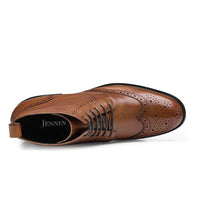 Mr. Ives Brown 7cm Elevator Boots Featuring Premium Cow Leather, Rubber Outsole, and Cushion Comfort Layer