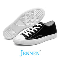 Mr. Jack 6cm | 2.4 inches Black Canvas Elevator Sneakers