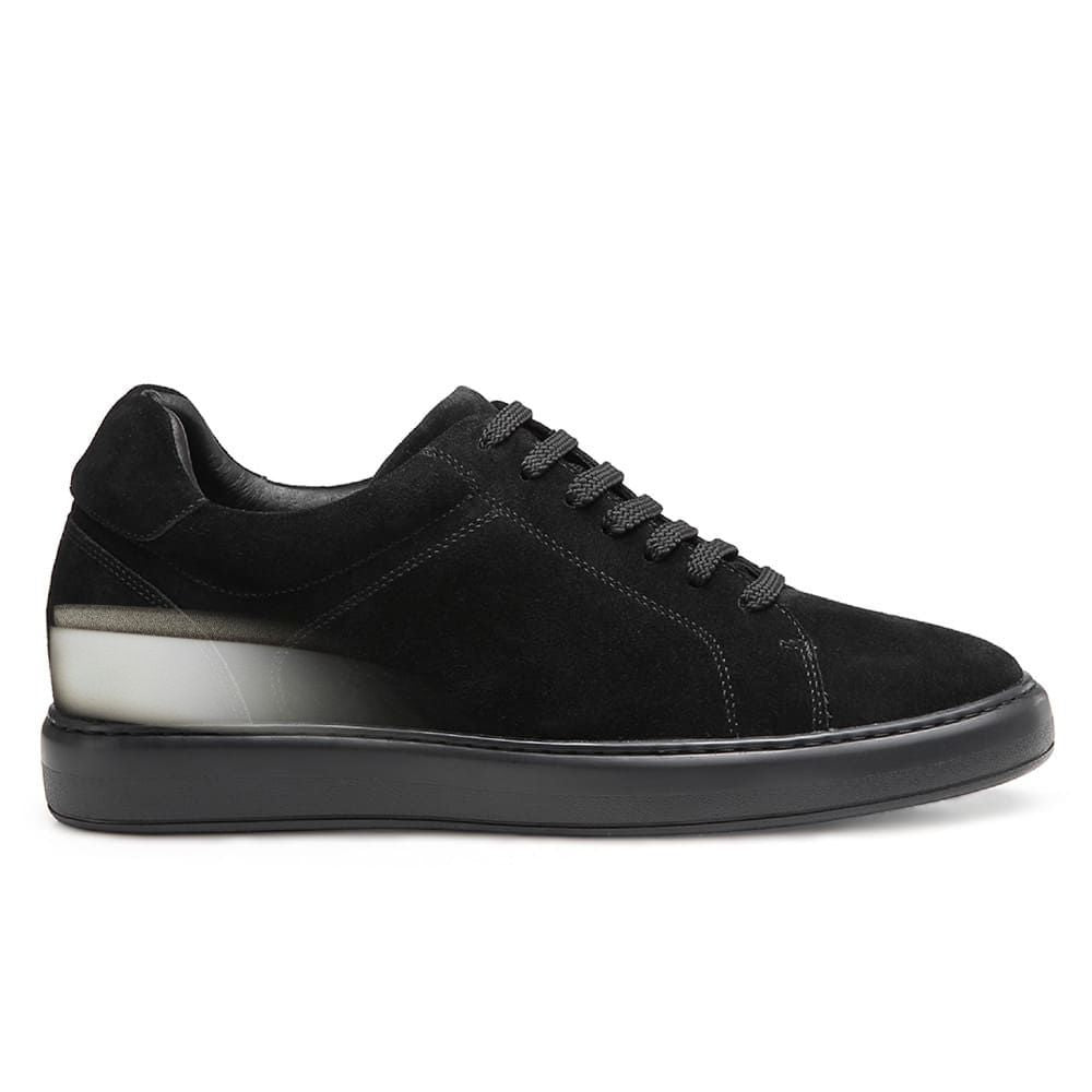 Mr. Jackie 7cm | 2.8 inches Black Taller Casual Elevator Suede Sneakers