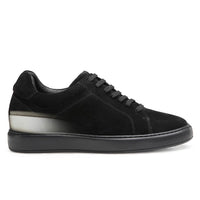 Mr. Jackie 7cm | 2.8 inches Black Taller Casual Elevator Suede Sneakers