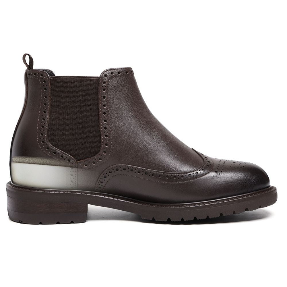 Mr. Jackopanetz Brown 8cm | Handcrafted Taller Chelsea Boots (3.2")