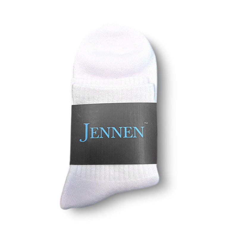 Premium Cushioned Cotton Socks by JENNEN (White)