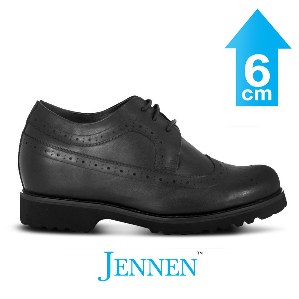 Ms. Jentah 6cm | 2.4 inches Taller Womens Black Brogue Shoes