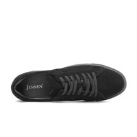 Hidden lift insole of Mr. Jackie black sneakers contributing to the total 7 cm height increase.