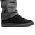 Side view of Mr. Jackie black suede sneakers showing 7 cm total height increase.