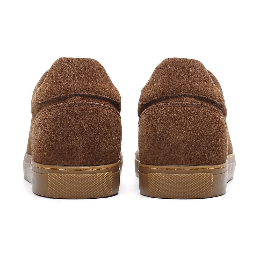 Stylish Brown Suede Casual Sneakers with hidden 7cm heels