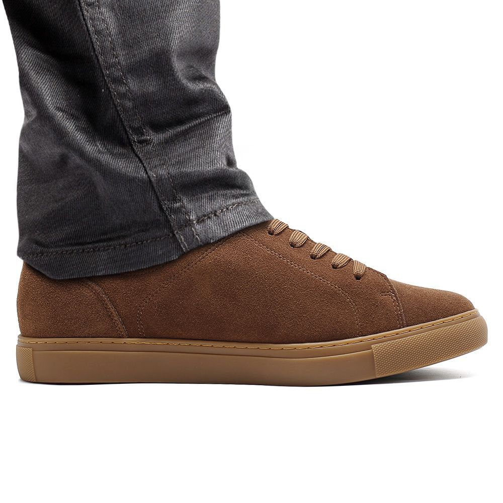Brown Casual Suede Height boosting Sneakers