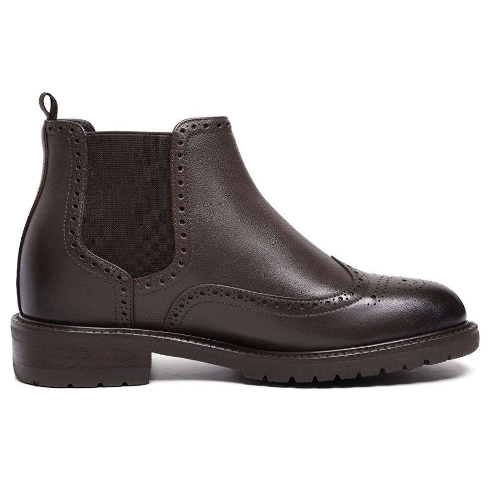 Mr. Jackopanetz Brown 8cm | Handcrafted Taller Chelsea Boots (3.2")