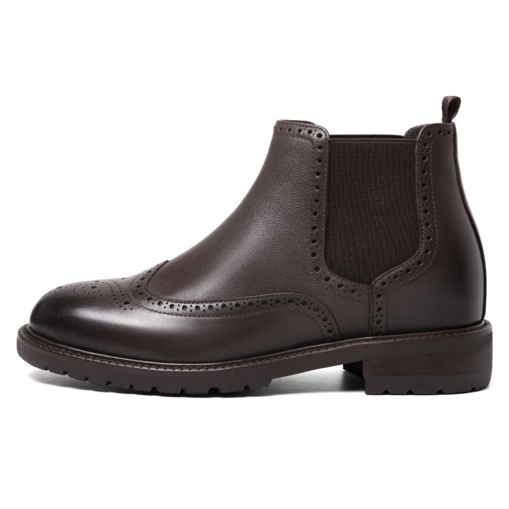 Mr. Jackopanetz Brown 8cm | Handcrafted Taller Chelsea Boots (3.2")