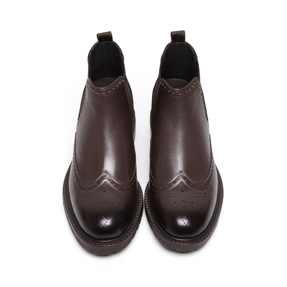 Mr. Jackopanetz Brown 8cm | Handcrafted Taller Chelsea Boots (3.2")
