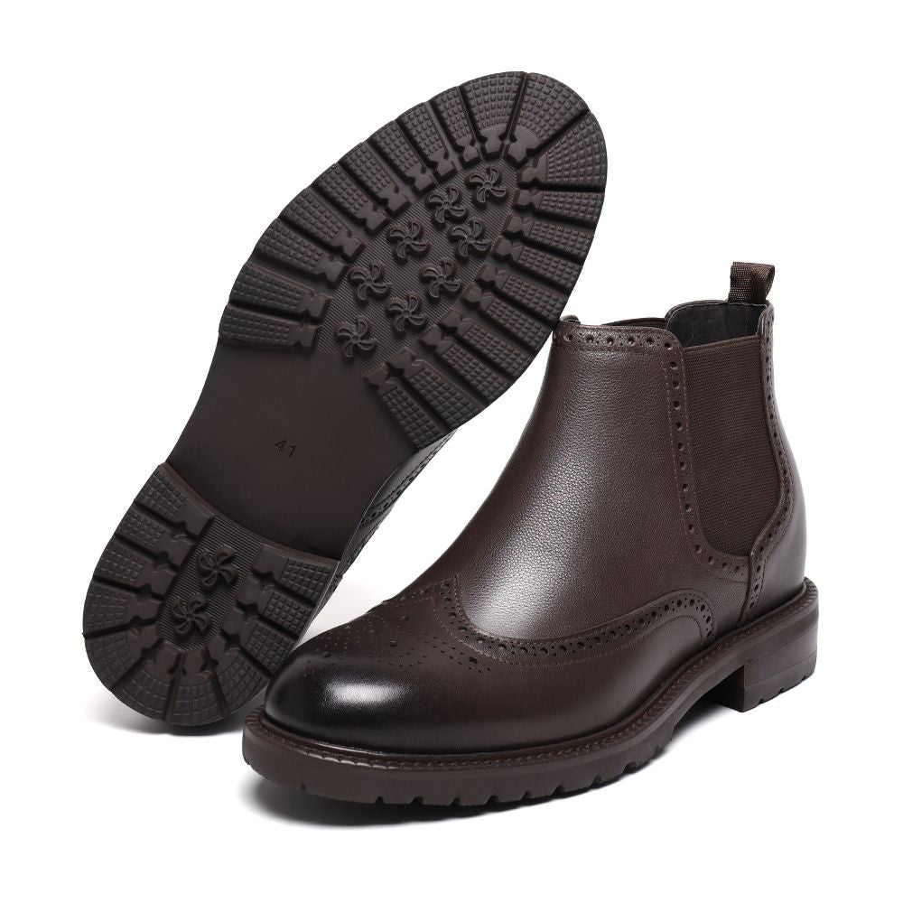 Mr. Jackopanetz Brown 8cm | Handcrafted Taller Chelsea Boots (3.2")