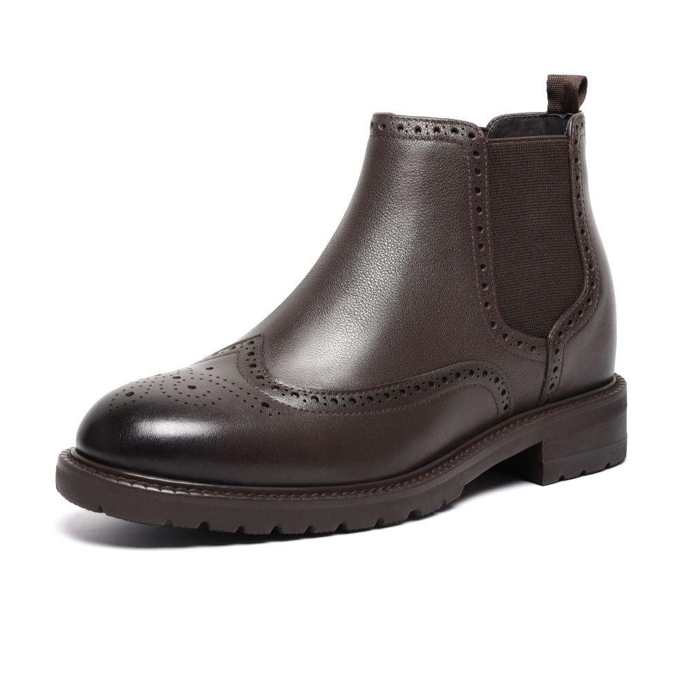 Mr. Jackopanetz Brown 8cm | Handcrafted Taller Chelsea Boots (3.2")