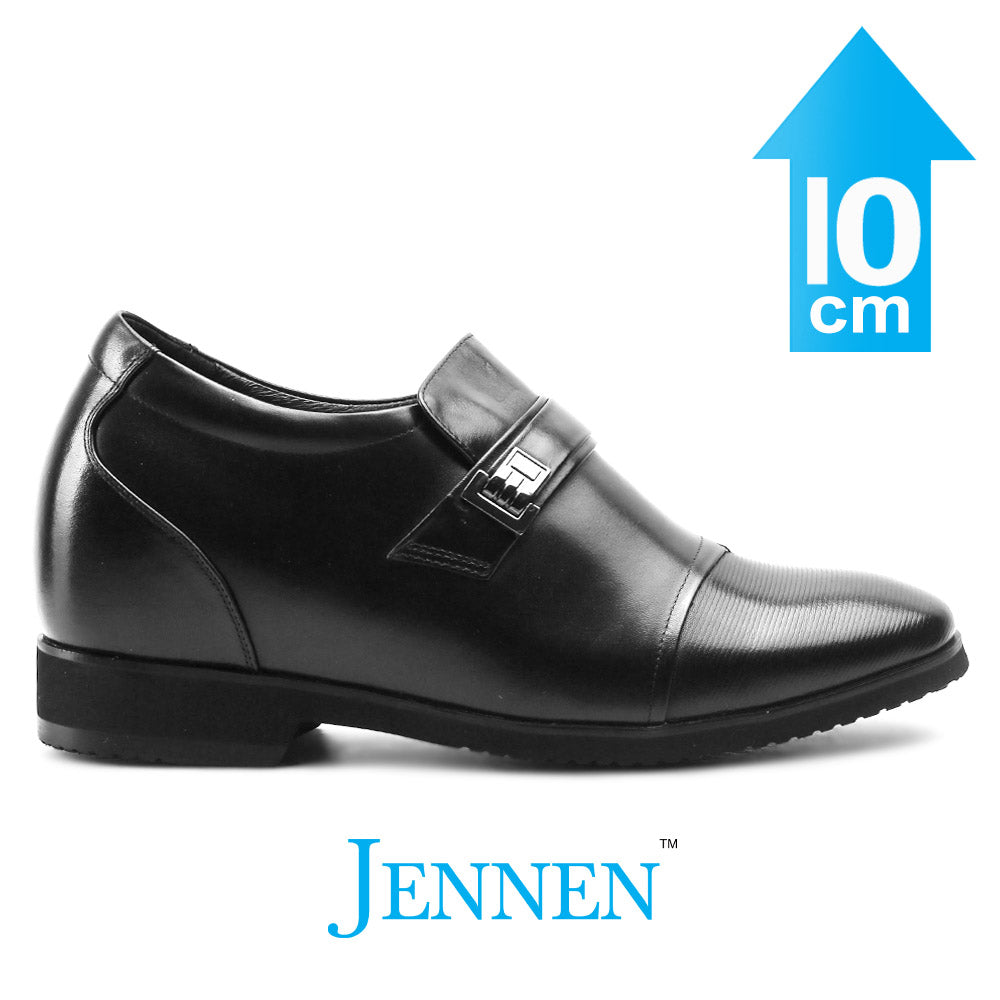 Mr. Janacek Black 10cm | 4 inches Tall Cuban Heel Shoes Men