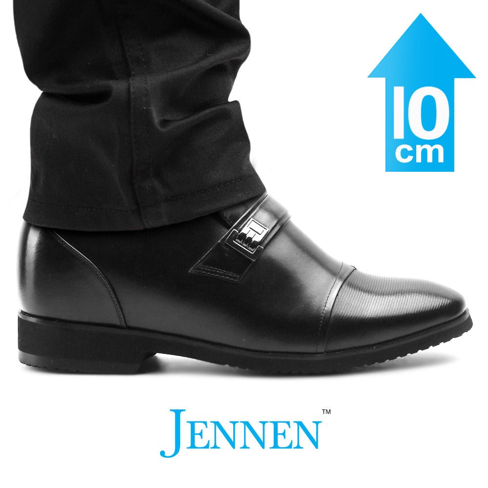 Mr. Janacek Black 10cm | 4 inches Tall Cuban Heel Shoes Men