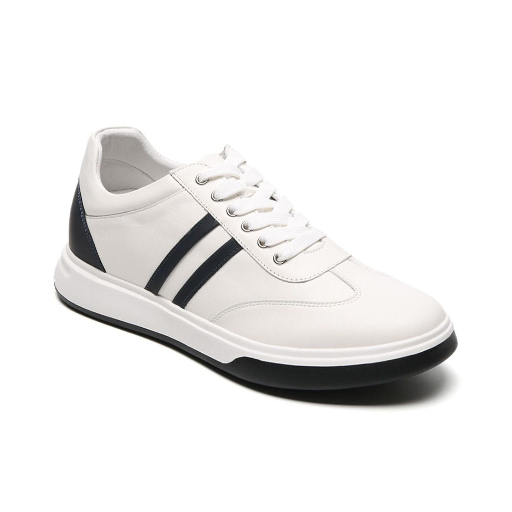 Sports Style White Casual Elevator Sneakers
