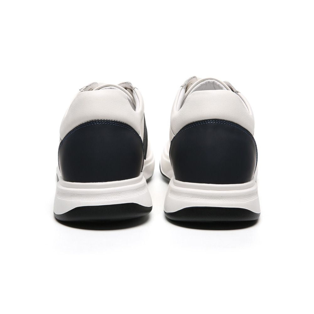 Casual white and black lace up elevator shoes