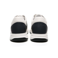 Casual white and black lace up elevator shoes
