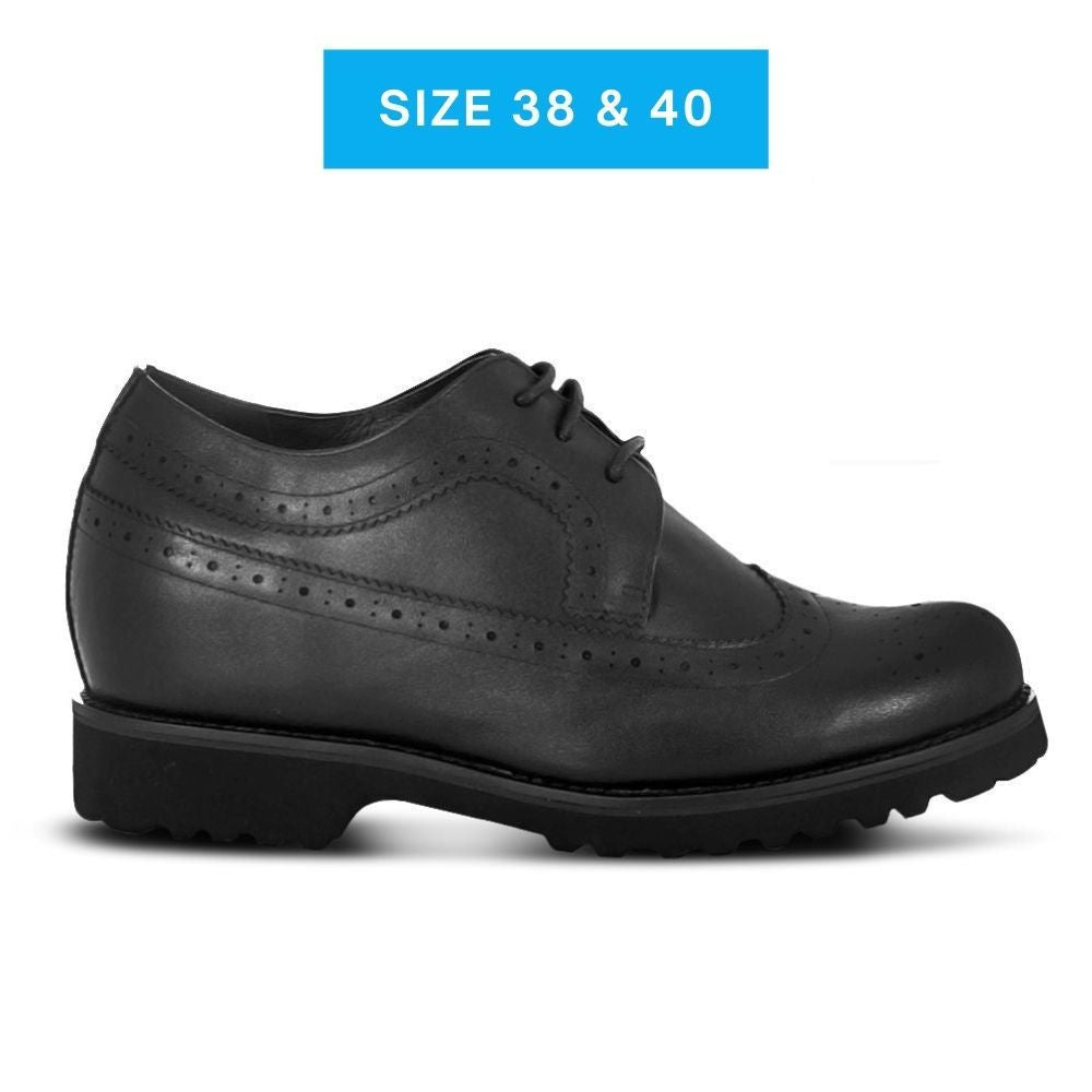Black casual elevator shoes for women