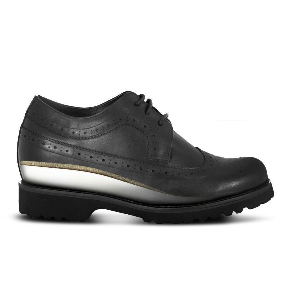 Black casual elevator shoes for women