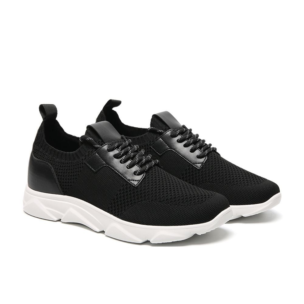 6cm height increasing black elevator sneakers