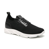 Black Sporty Casual Elevator shoes with white outsoles