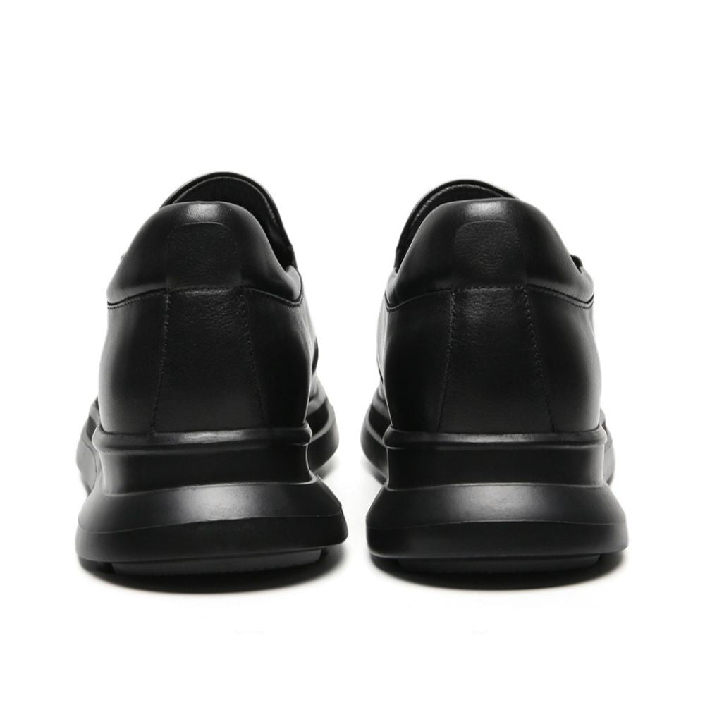 Black Slip On Casual Elevator Shoes