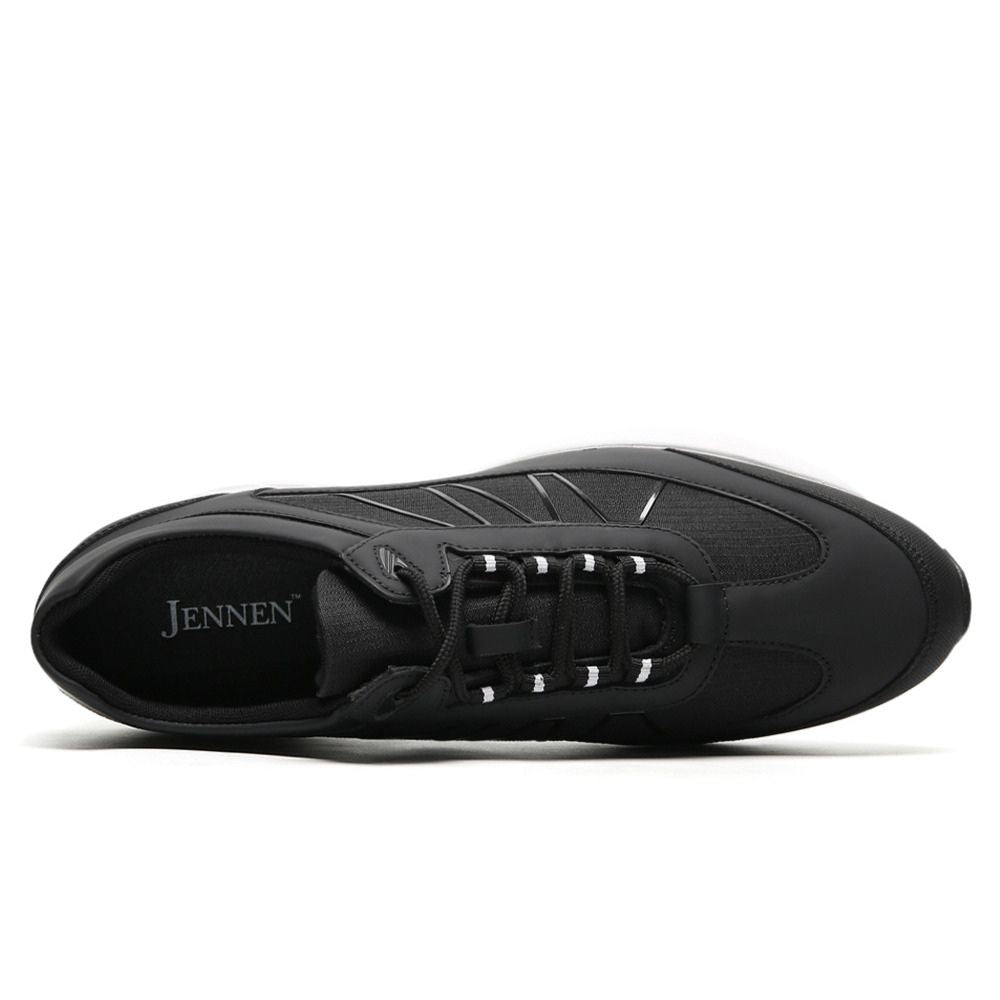 Casual Black Sneakers with 8cm hidden heels