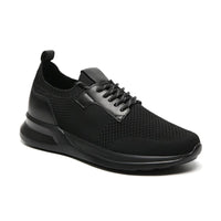 Gym inspired black comfortable height increasing sneakers