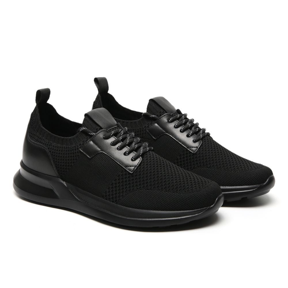 Sporty black height boosting sneakers