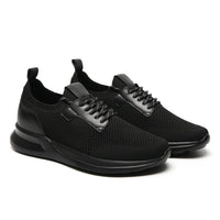 Sporty black height boosting sneakers