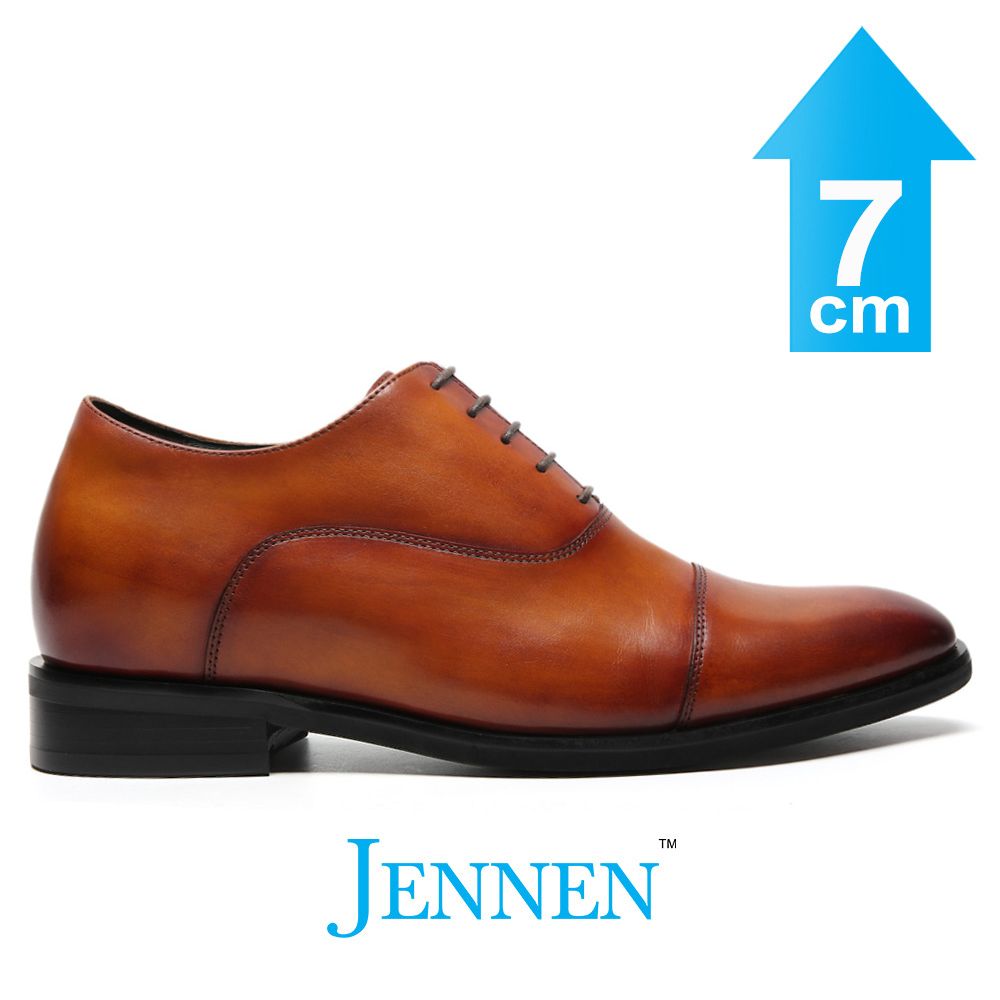 Mr. Curyla 7cm | 2.8 Inches Brown Elevator Shoes | Formal Height Increasing Footwear for Men