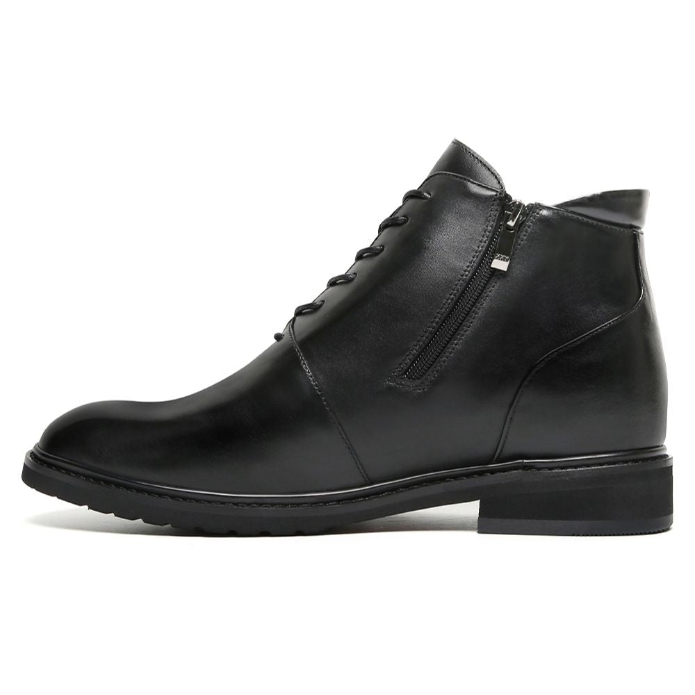 Mr. Barnett Black 8cm | Height-Boosting Lace-Up Boots (3.2")