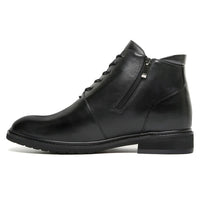 Mr. Barnett Black 8cm | Height-Boosting Lace-Up Boots (3.2")