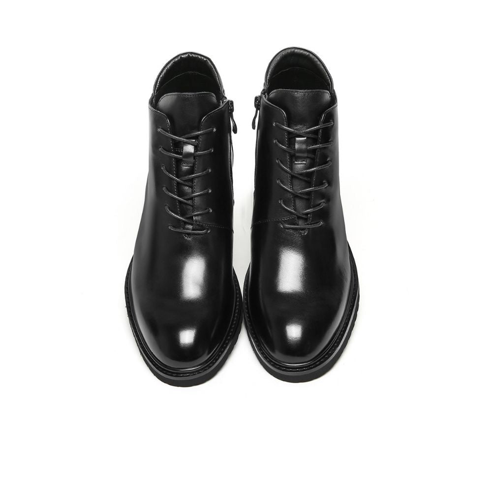 Mr. Barnett Black 8cm | Height-Boosting Lace-Up Boots (3.2")