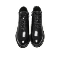 Mr. Barnett Black 8cm | Height-Boosting Lace-Up Boots (3.2")
