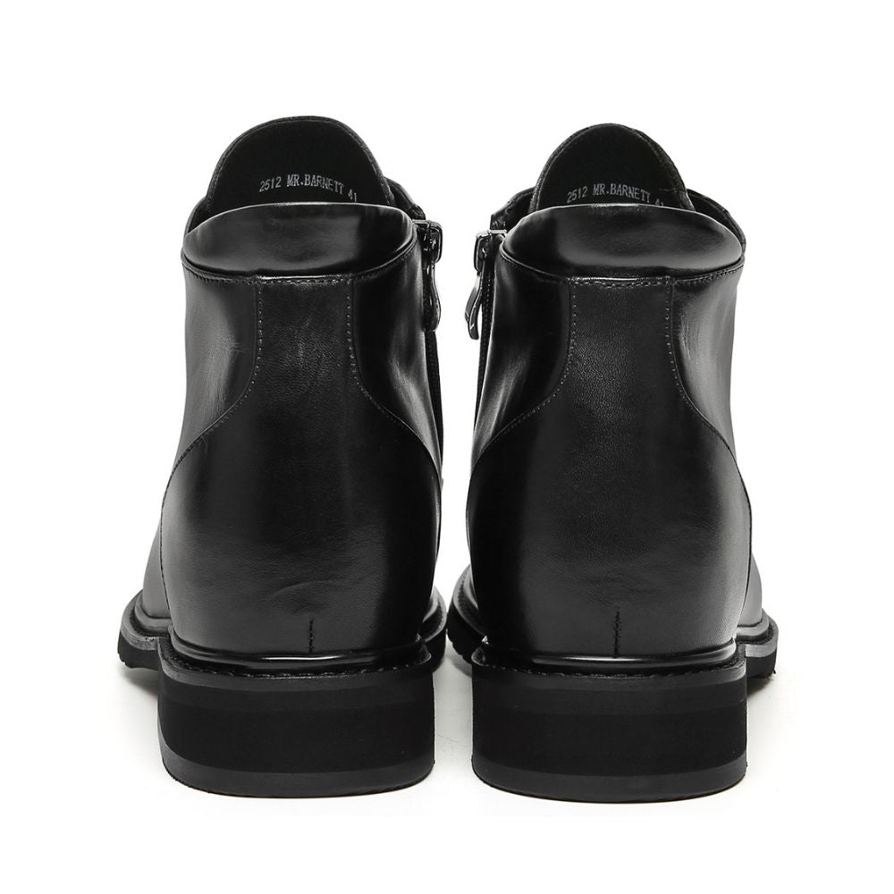Mr. Barnett Black 8cm | Height-Boosting Lace-Up Boots (3.2")